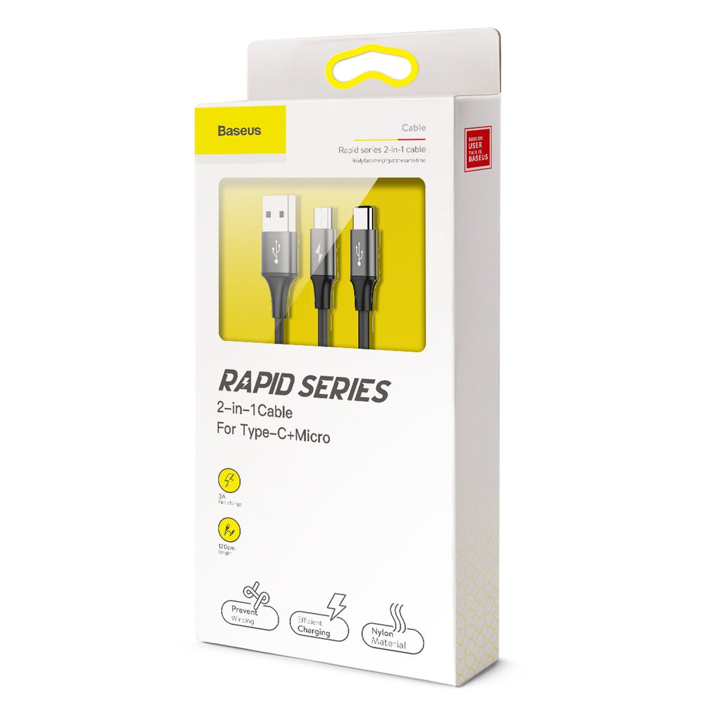 Baseus Rapid 2-1Cable Micro Type C 1.2M