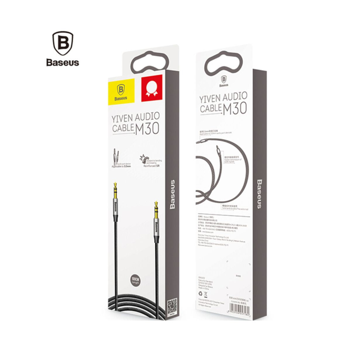 Baseus Yiven Audio Cable M30 1.5M SLV+BLK