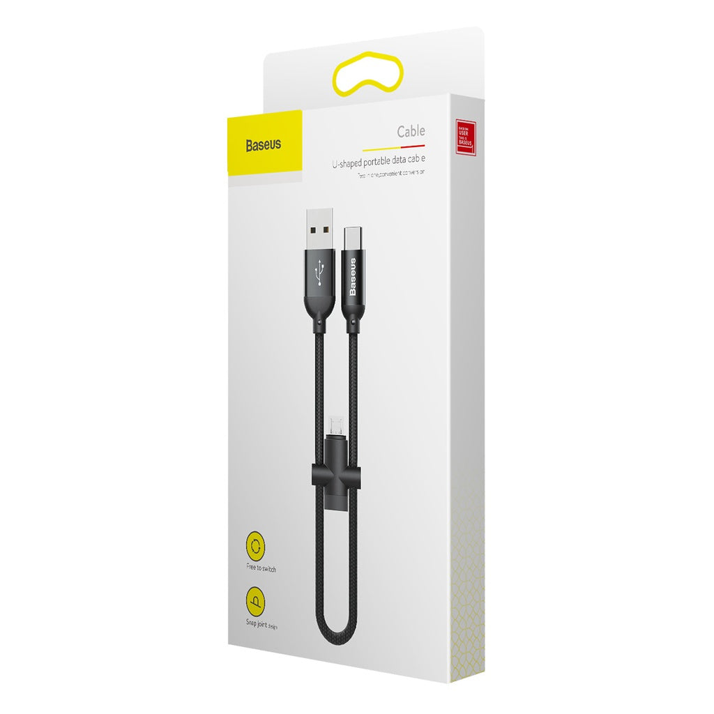 Baseus U-Shaped Portable Data Cable Type C/Micro