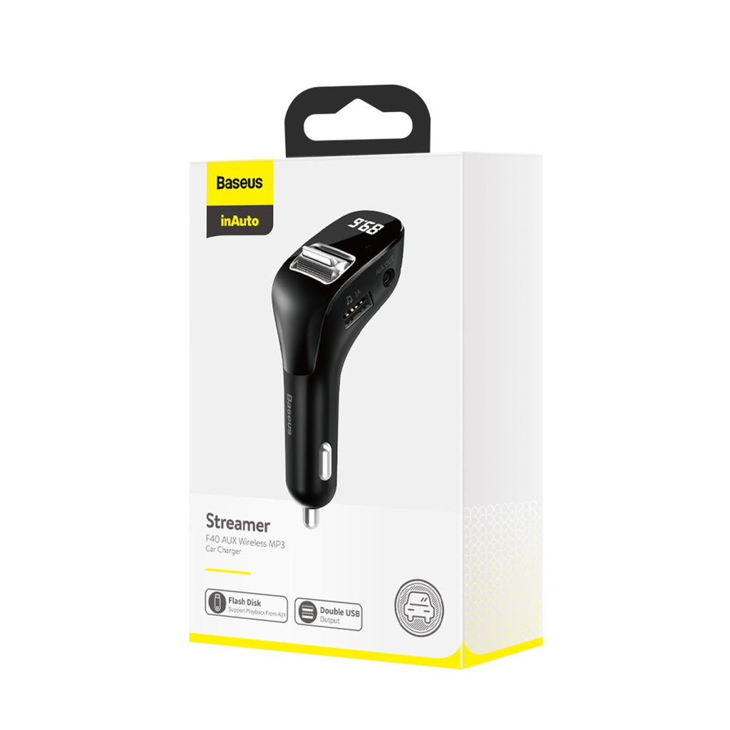 Baseus Streamer F40 Aux Wireless Mp3 Car Charger