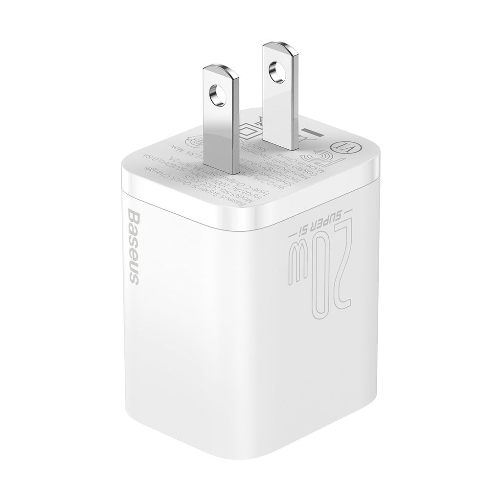 Baseus Super Si Quick Charger Type-C 20W Us Sets (Suit For Ip12)