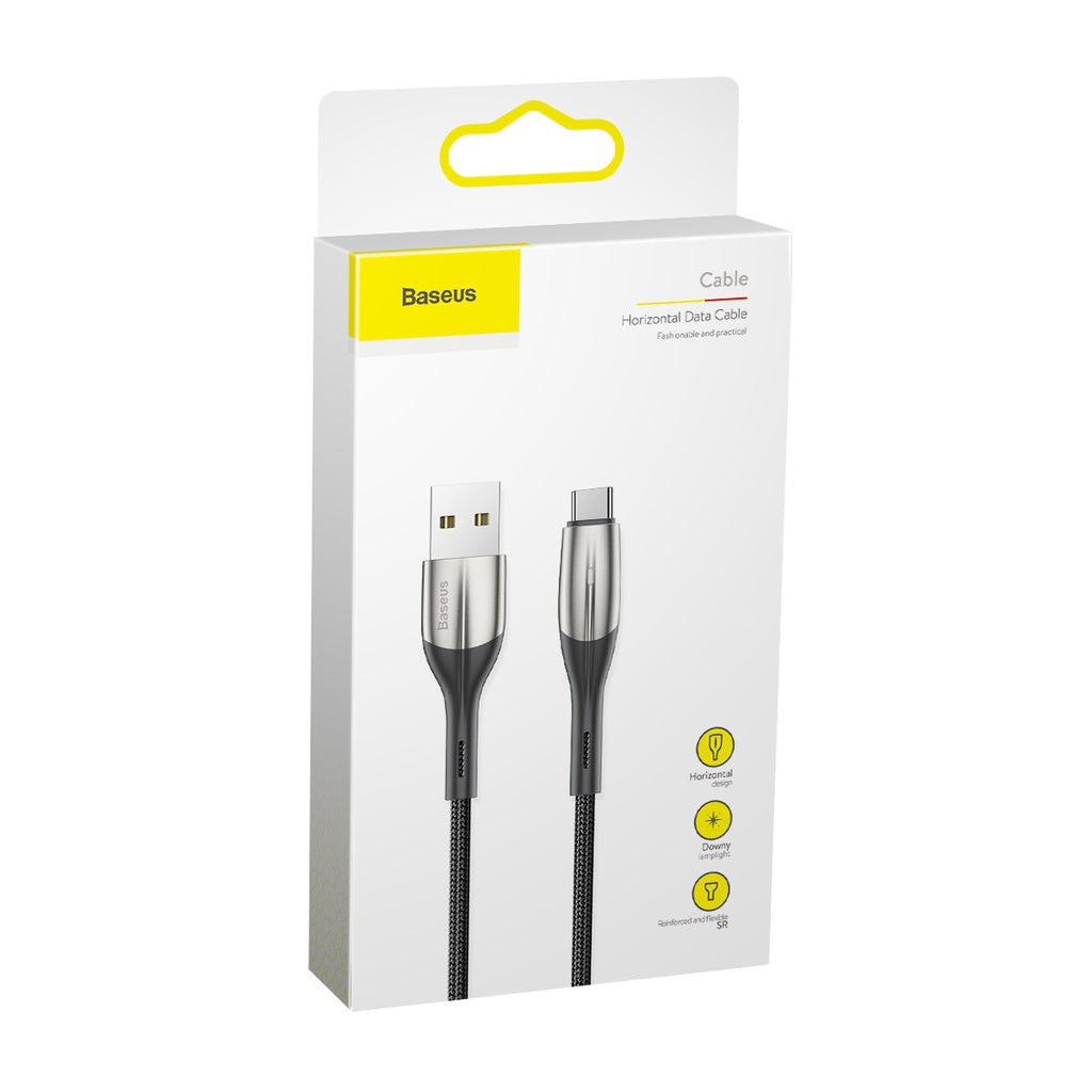 Baseus Horizontal Data Cable(With An Indicator Lamp)Usb For Type-C 3A 1M