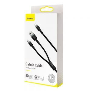 Baseus Cafule Usb Type-C 2-In-1 Pd Cable 18W 1.2M Gray
