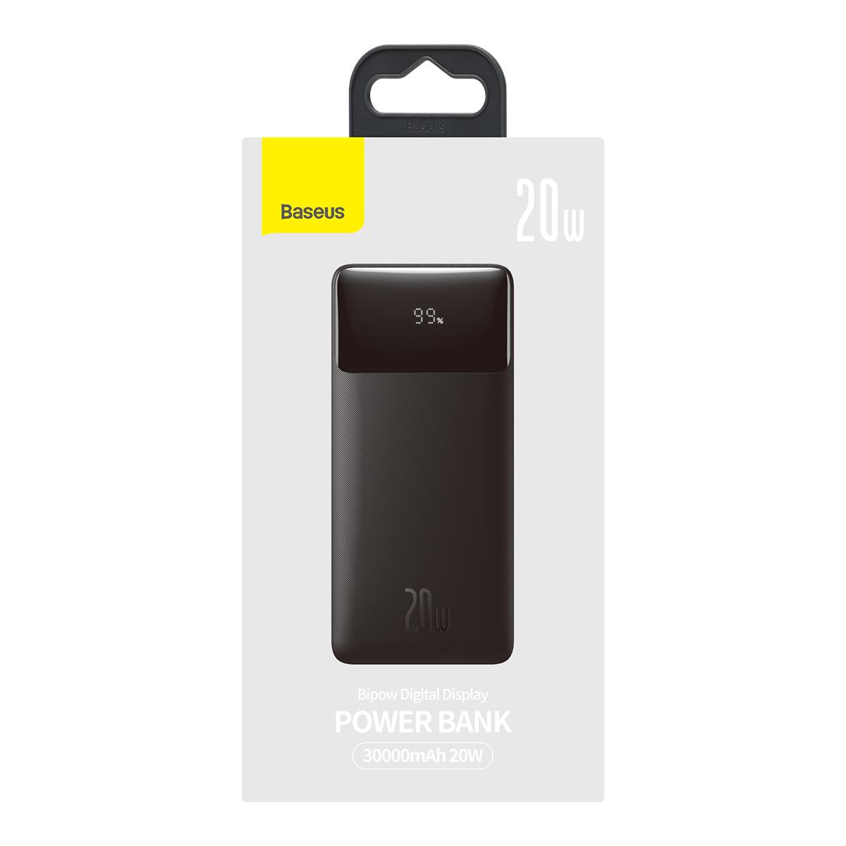 Baseus Bipow Digital Display Power bank 30000mAh 20W (NE)-Black