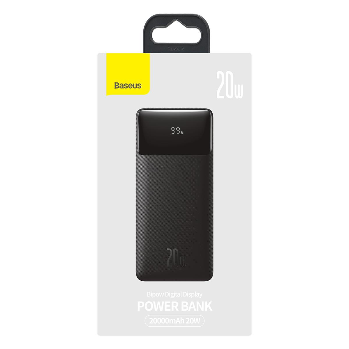 Baseus Bipow Digital Display Power bank 20000mAh 20W (NE) / Black