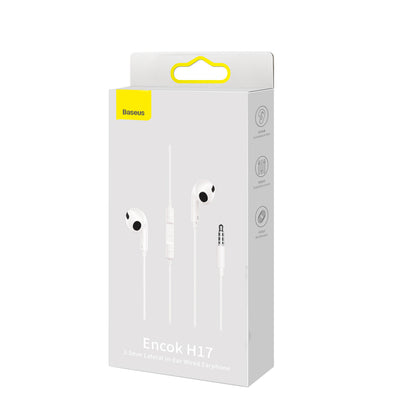 Baseus Encok 3.5mm lateral in-ear Wired Earphone H17 White
