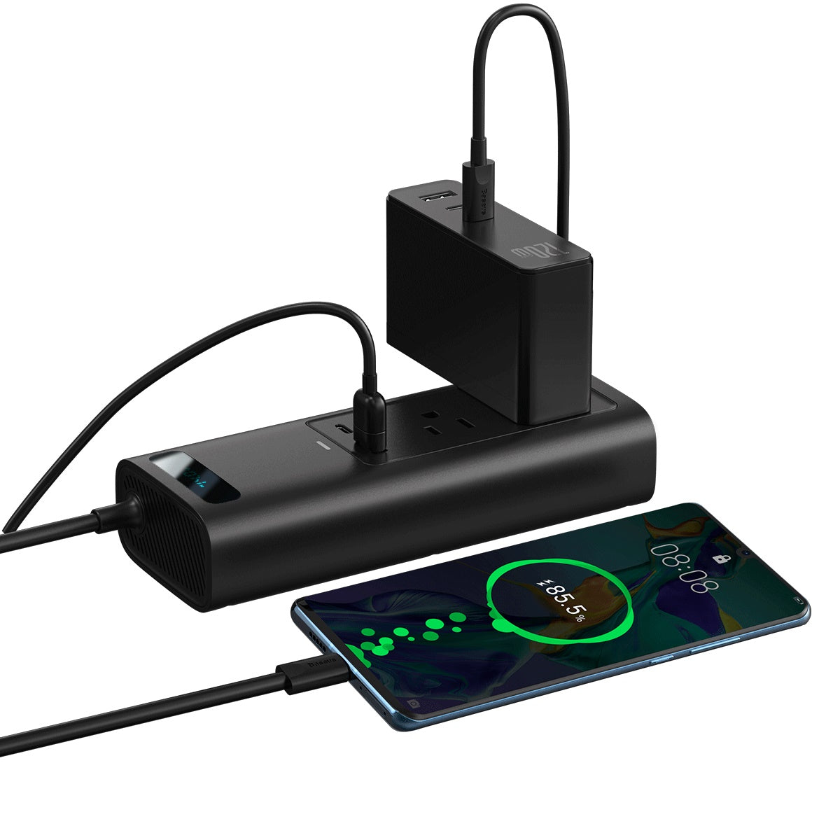 Baseus In-car Inverter 150W (110V US) Black