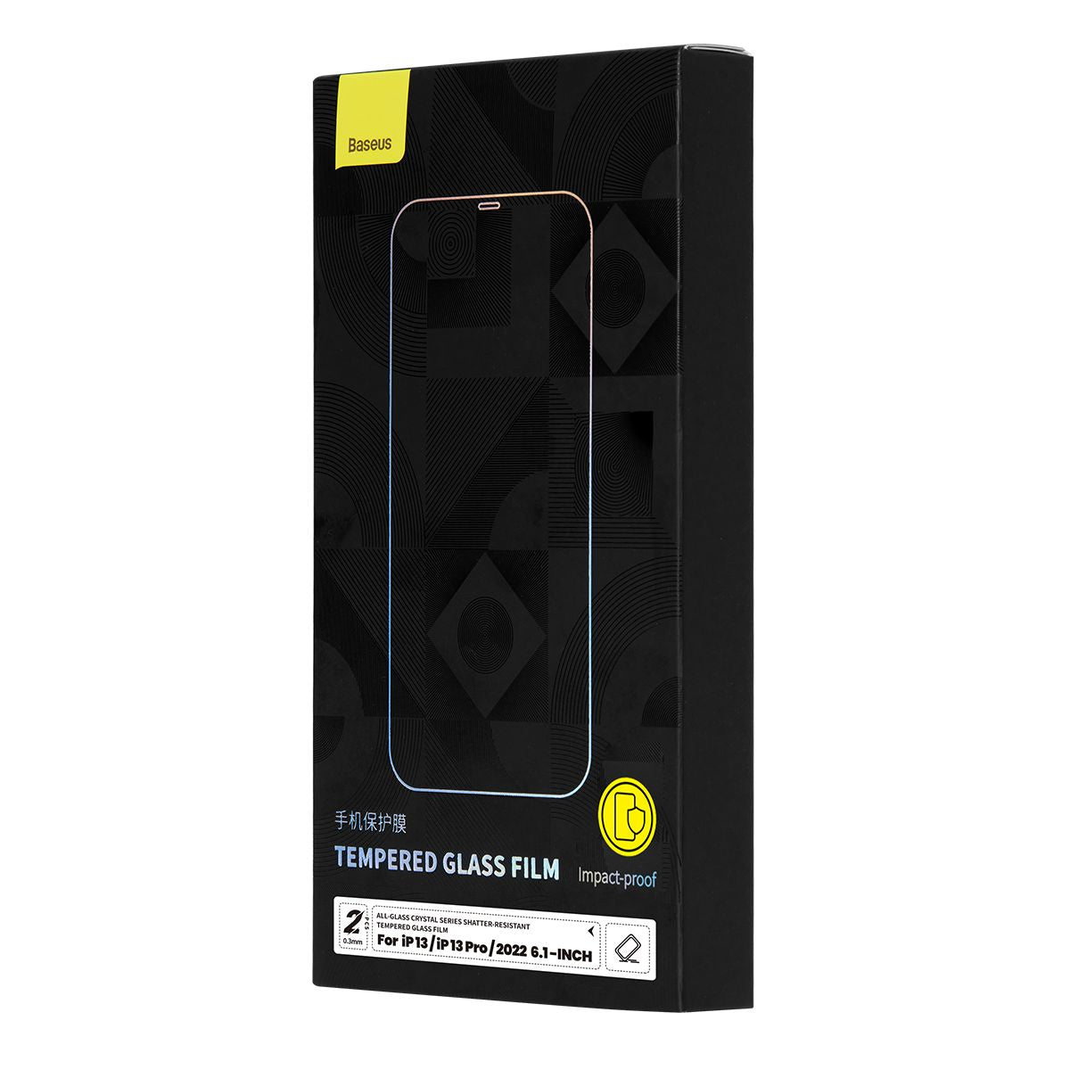 Baseus 0.3mm Tempered-Glass Crystal Series Shatter-resistant Tempered Glass EasyStick Film iP13 (Pack of 2)