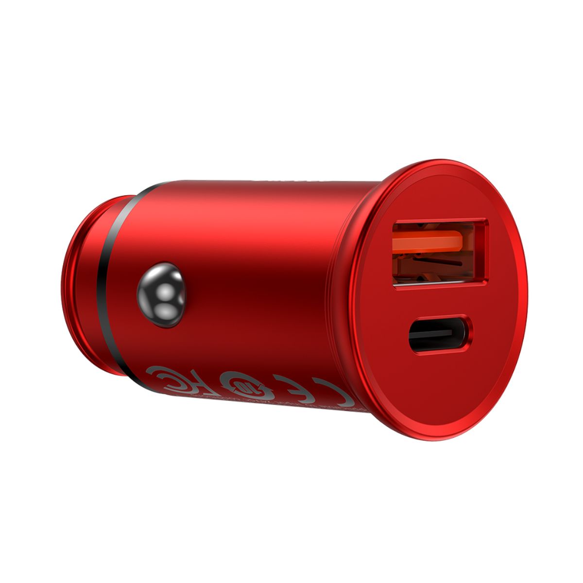 Baseus Circular Metal A+C 30W PPS Car Charger Red