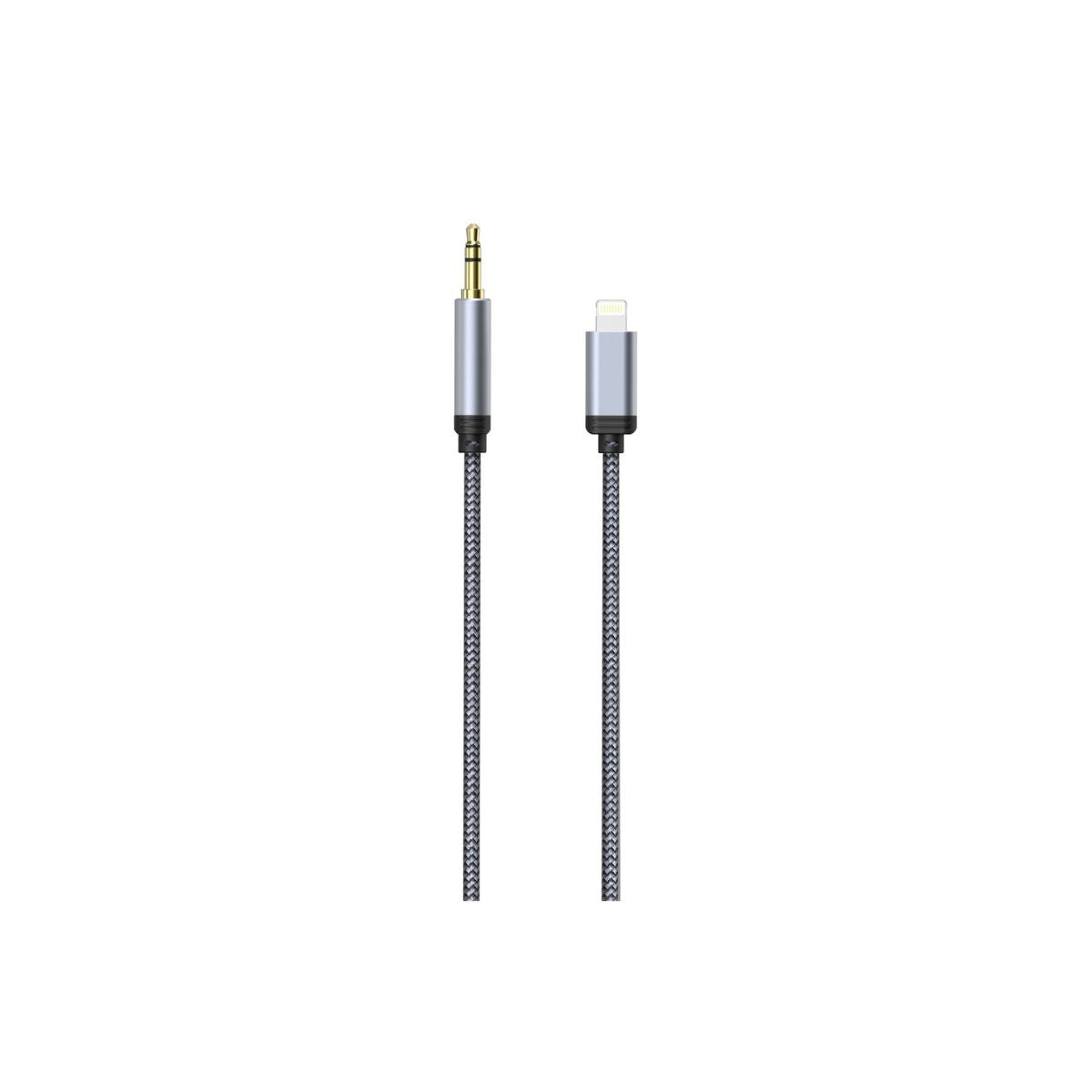 Miccell Audio Cable AUX002 IP-3.5MM 1M GRY+BLK