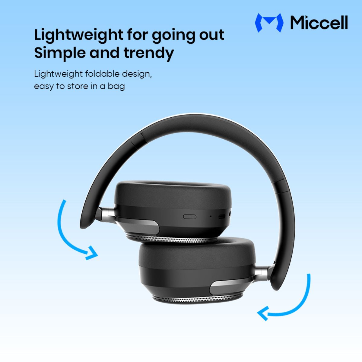 Miccell VQ-B19 Wireless Headphone 6.0 ANR Black