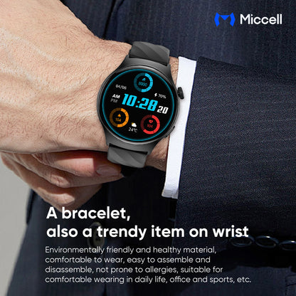 Miccell Smart Watch Ultra-Wide Viewing Angle SM03 Black