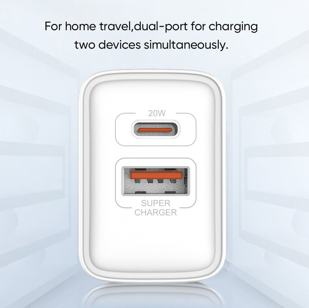 Miccell VQ-T13 Fast Charger C+U 20W – White