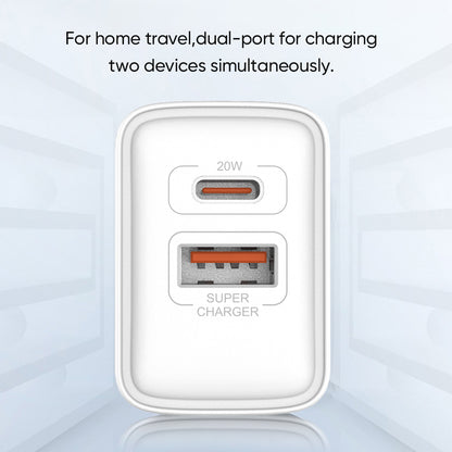 Miccell VQ-T13 Fast Charger C+U 20W – White