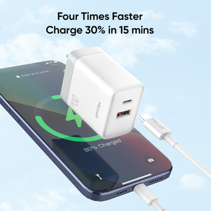 Miccell VQ-T13 Fast Charger C+U 20W – White