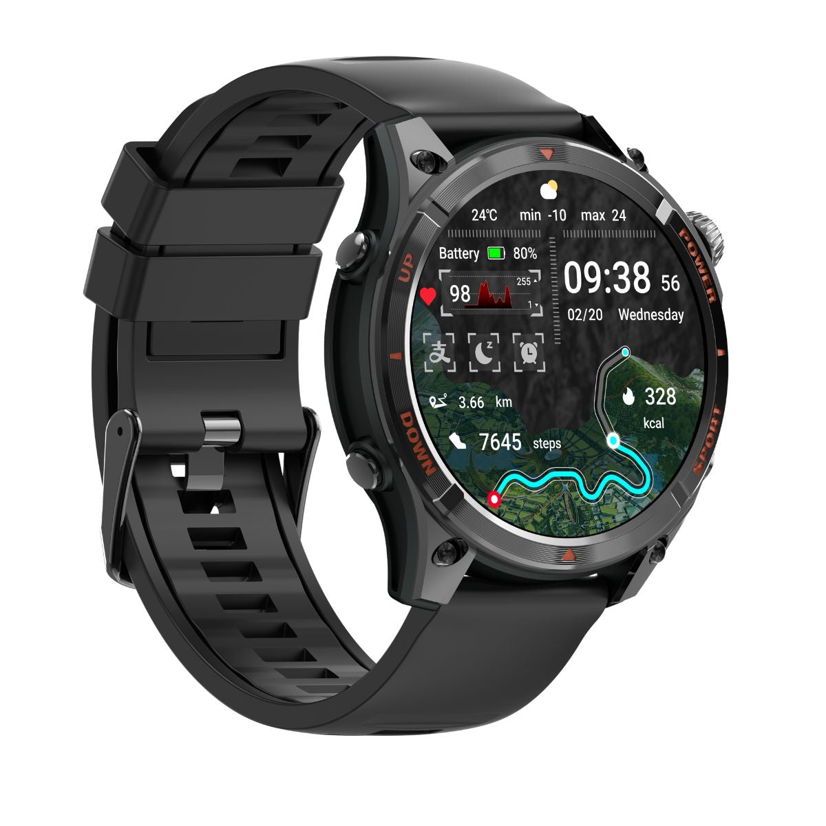 Miccell Smart Watch Water Resistance & GPS SM16 Black