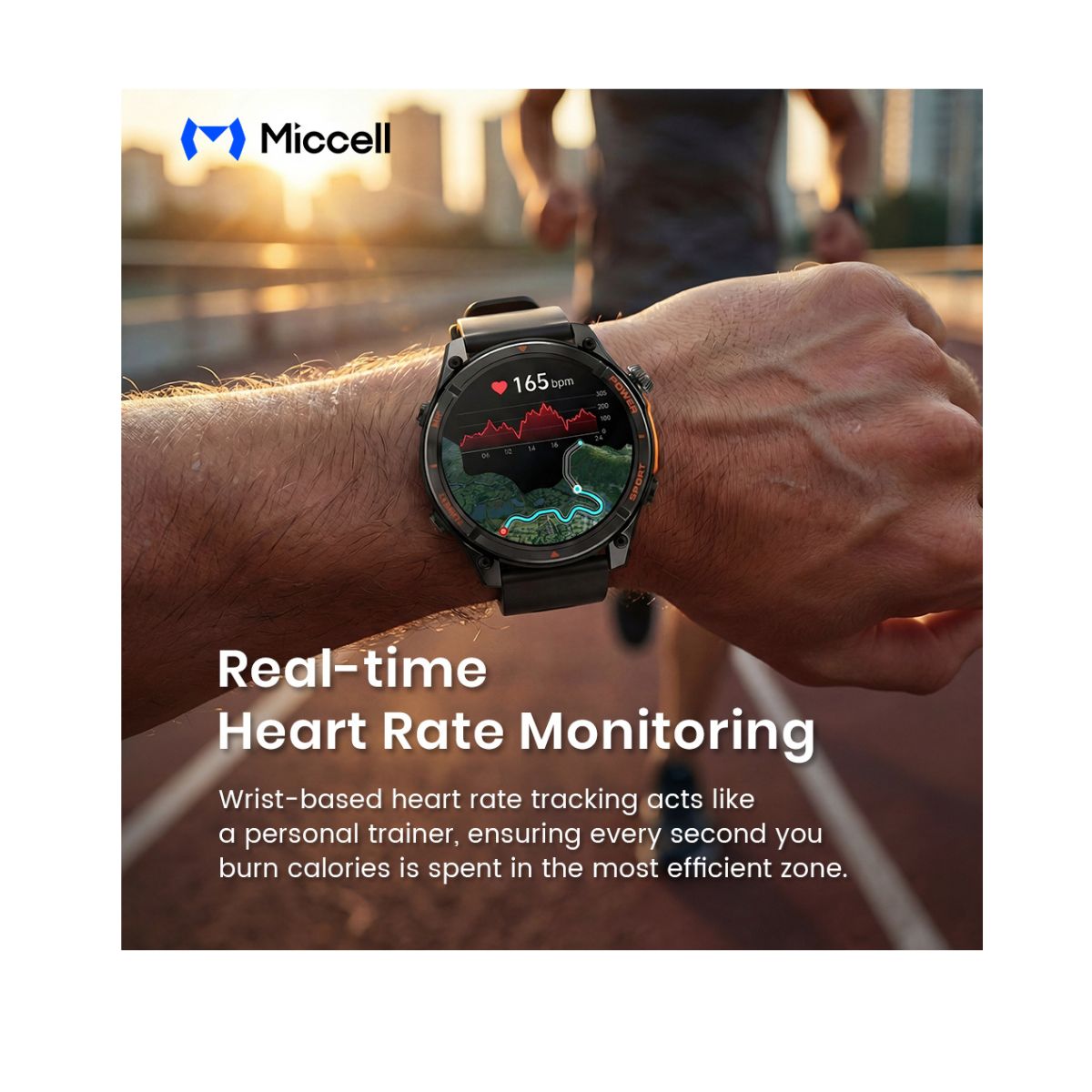 Miccell Smart Watch Water Resistance & GPS SM16 Black