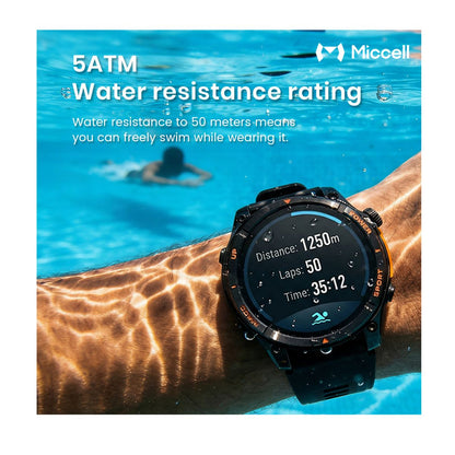 Miccell Smart Watch Water Resistance & GPS SM16 Black