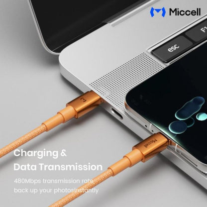 Miccell VQ-D34 - 60W Super-Fast Charging Cable C to C 60W 3A 5FT - ORANGE