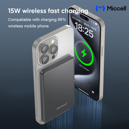 Miccell P31 Magnetic Wireless Charging Power Bank 10000 mAh 20W - Gray