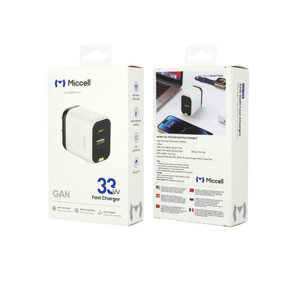 Miccell VQ-T18 GaN Fast Charger C+U 33W – White