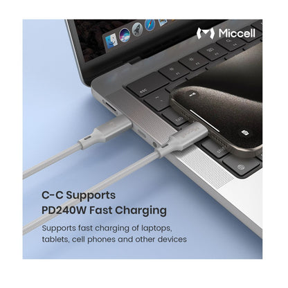 Miccell VQ-D169 Fast Charging Data Cable C To C 240W 1.5M 5FT- White