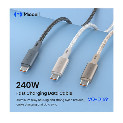 Miccell VQ-D169 Fast Charging Data Cable C To C 240W 1.5M 5FT- White
