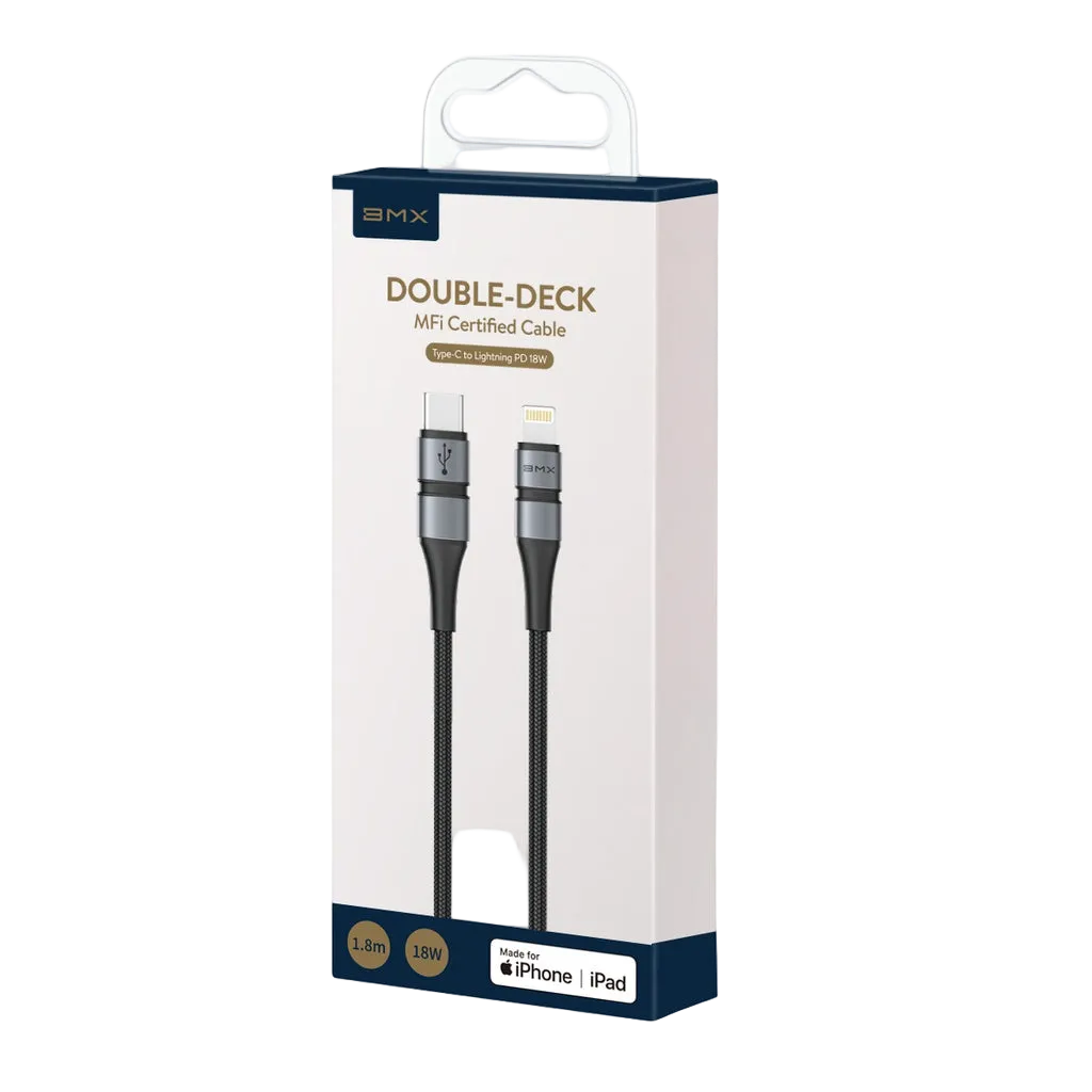 Bmx Double Mfi Cable Type-C To Ip Pd 1.8M