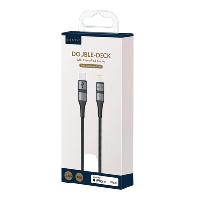 Bmx Double Mfi Cable Type-C To Ip Pd 1.8M